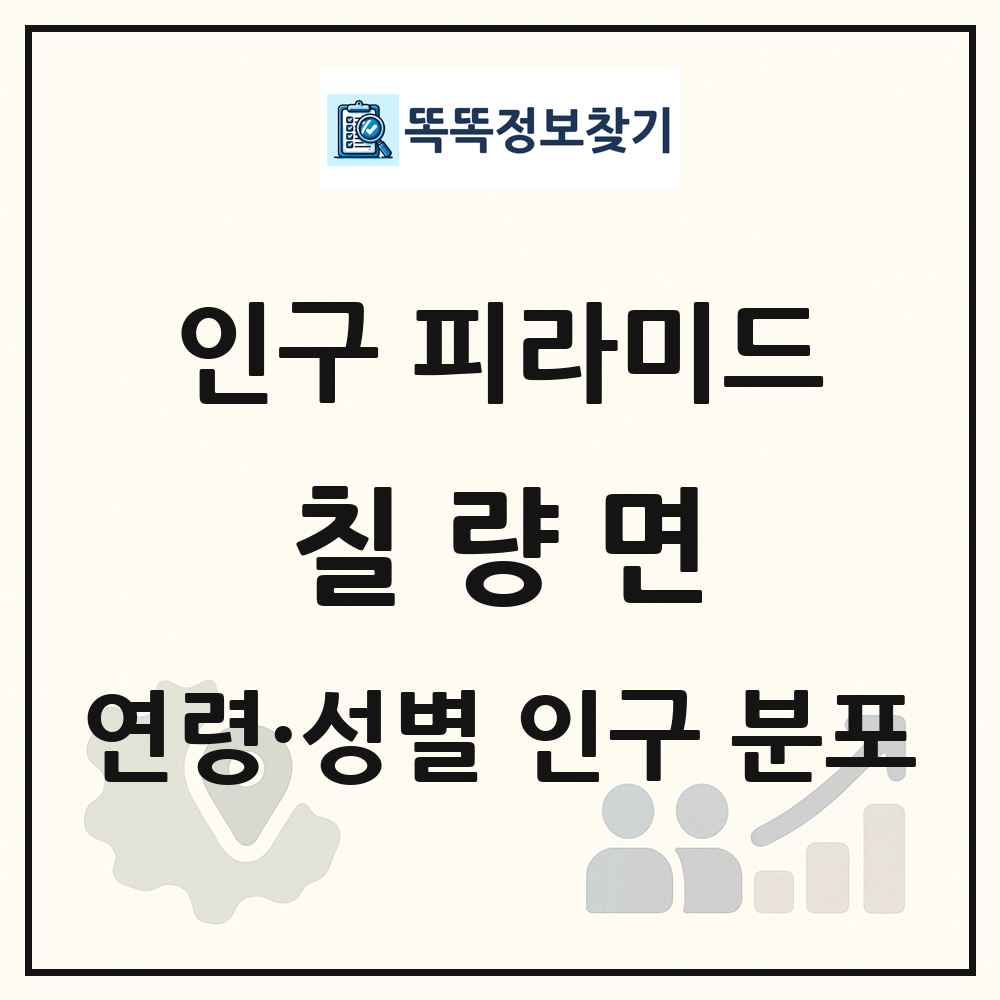 칠량면 인구 피라미드 링크 그림
